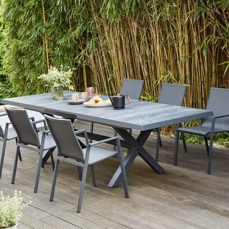 Siena Garden Reno Stapelsessel - Aluminiumgestell & Ranotex®, grau (M21940) – Bild 2