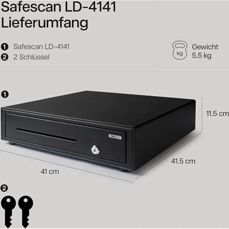 Safescan LD4141 Light-Duty Kassenlade mit 8 Münzfächern – Bild 7