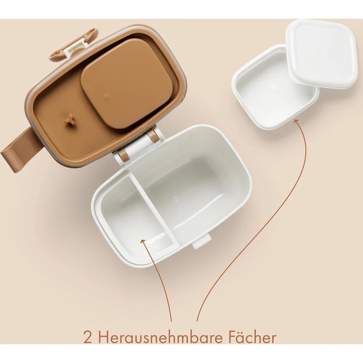 Elodie Details Brotdose für Kinder, BPA-freie Bento Box mit Fächern & Gabel | Spülmaschinen- & Mikrowellengeeignet | Snackbox für Schule & Kindergarten im Matten Design - 800ml, Blue Garden – Bild 4