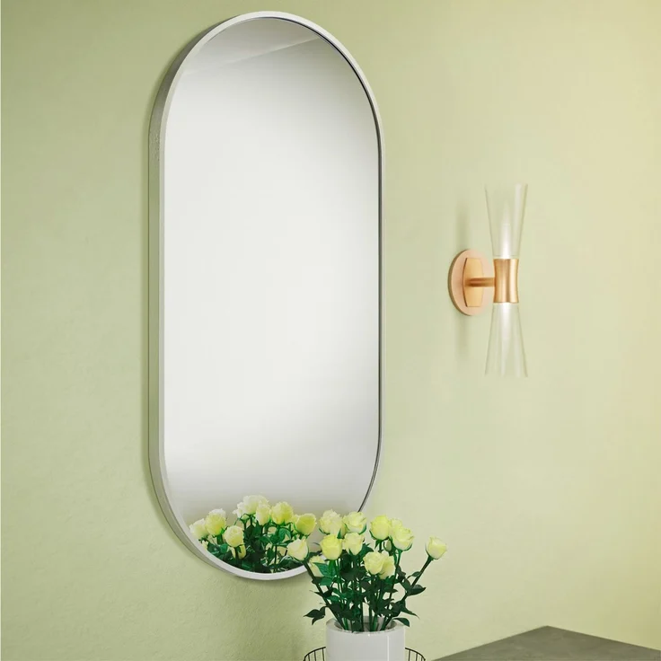 Navaris Wandspiegel Wandspiegel oval mit Rahmen Deko Spiegel 75 x 38 x 3 cm zum Aufhängen (1-St) – Bild 5