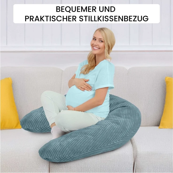 Amilian Stillkissenbezug 170 cm - Kissenbezug für Schwangerschaftskissen, Seitenschläferkissen, weicher und pflegeleichter Bezug - ideal als Ersatzbezug