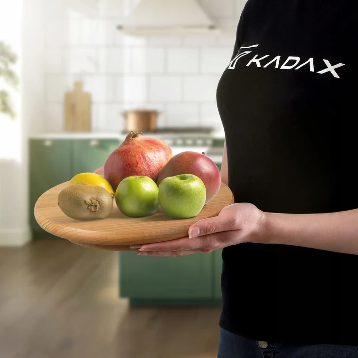 KADAX Drehbrett 60 cm zum Servieren von Käse, Snacks, Vorspeisen, Pizza, rund – Bild 2