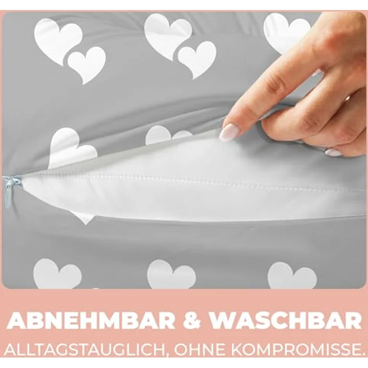 Stillkissen Schwangerschaftskissen XXL 200x70cm Lagerungskissen für Baby/Erwachsene Kissen für Schwangere Seitenschläferkissen mit Bezug aus Baumwolle Ergonomisch & Multifunktional 100% Waschbar – Bild 6