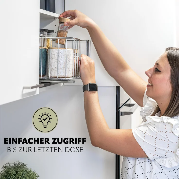 Korbauszug für Küchenoberschränke 40 cm Breite, chrom – Bild 3