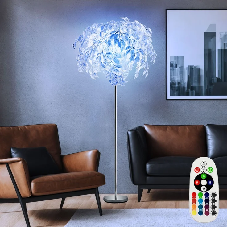 LED RGB Blätter Stehleuchte in weiß für den Wohnraum LEAVY – Bild 3