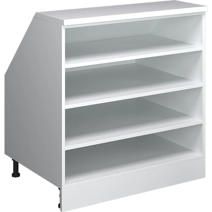 Küchenschrank für Dachschrägen R-Line Weiß 80 cm mit 4 Fächern, Schrankkorpus 60 cm Tiefe Vicco – Bild 1