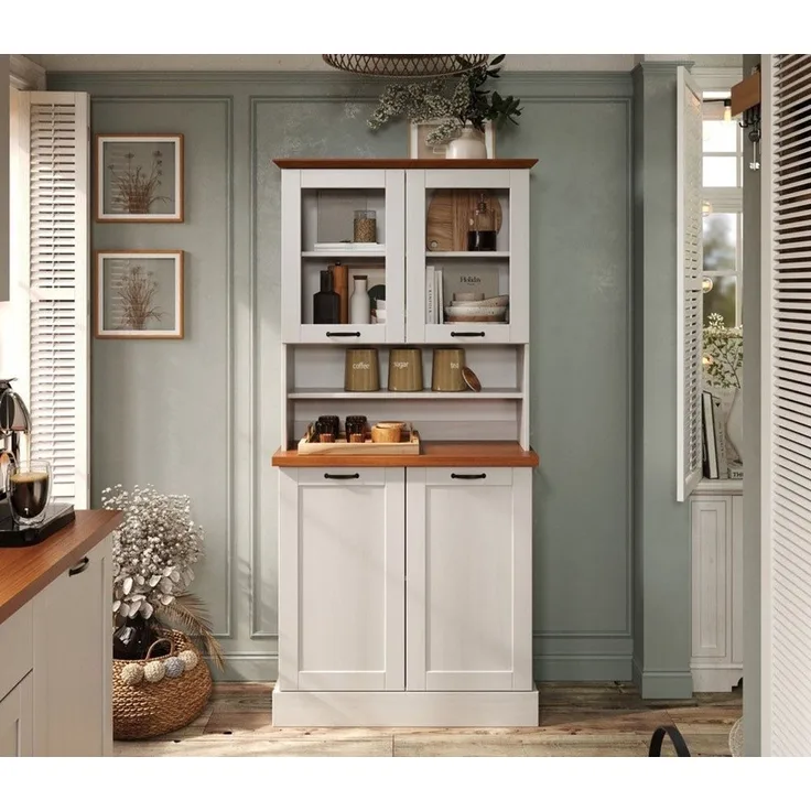 Home affaire Küchenbuffet Teramo Breite/Höhe 86/181 cm, mit Metallgriffen