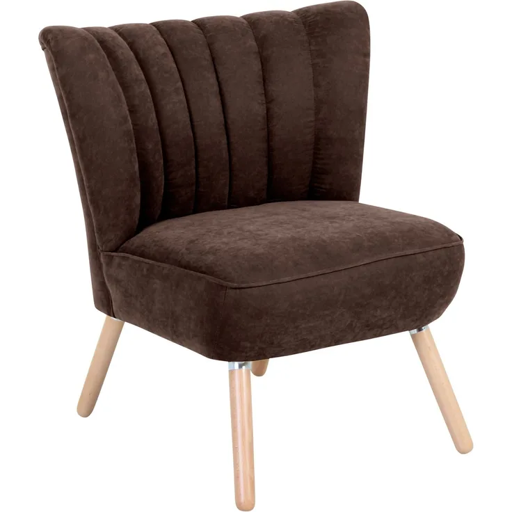 Sessel Kadisha Bezug Velourstoff Buche natur / braun 21140
