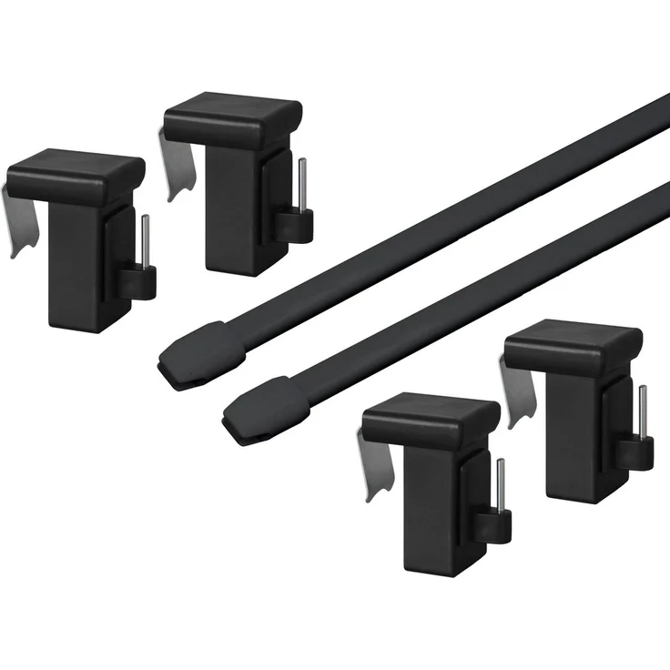 dekondo Gardinenstange Vitragestange "Bali" - 2 Stück -, ausziehbar, Fenstermontage, ohne Bohren, ohne Kleben, inkl. 4x klemmbare Fensterhaken für einen Klemmbereich von 10-27 mm – Bild 1