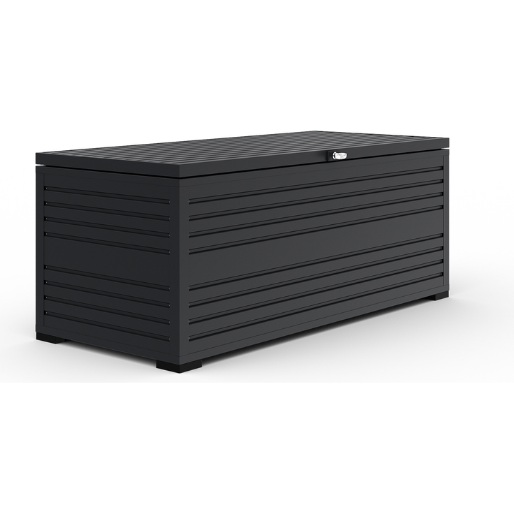 Weide Gartenbox | 100% Aluminium | Aufbewahrungsbox 284 L | Outdoor Box mit Deckel | 100 x 64 x 46 cm – Bild 2