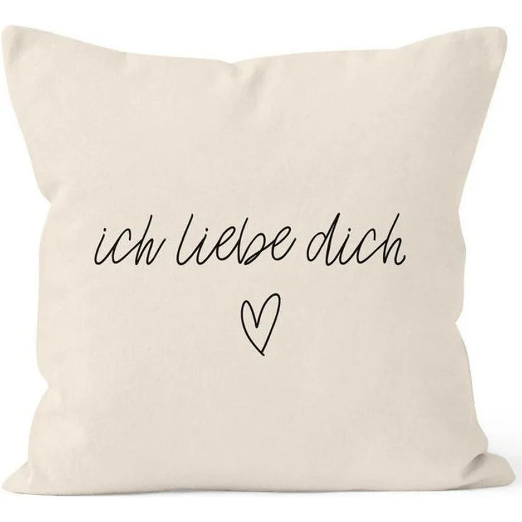 MoonWorks Dekokissen Kissenbezug Kissenhülle Ich liebe Dich Liebe Love Geschenk Deko-Kissen Baumwolle MoonWorks® – Bild 2