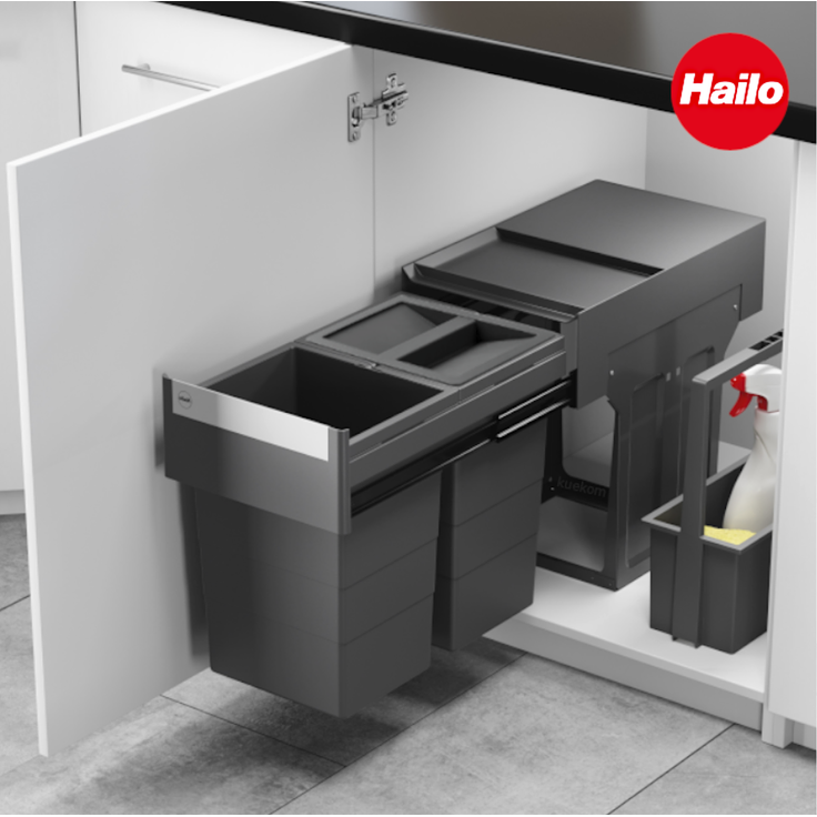 Hailo Abfallsammler 3666903 TA Swing Tandem 2x 13 Liter m Biodeckel – Bild 2