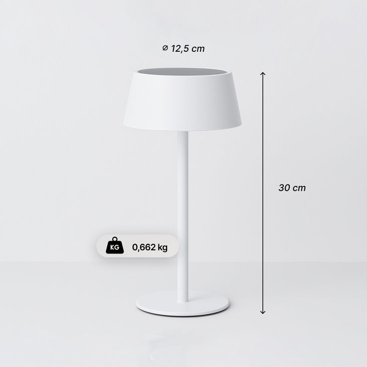 Brilliant Picco Solar Tischlampe Outdoor 30cm Weiß - LED Außentischleuchte mit USB & Akku, Dimmbar in 3 Stufen, IP44 Wassergeschützt – Bild 8