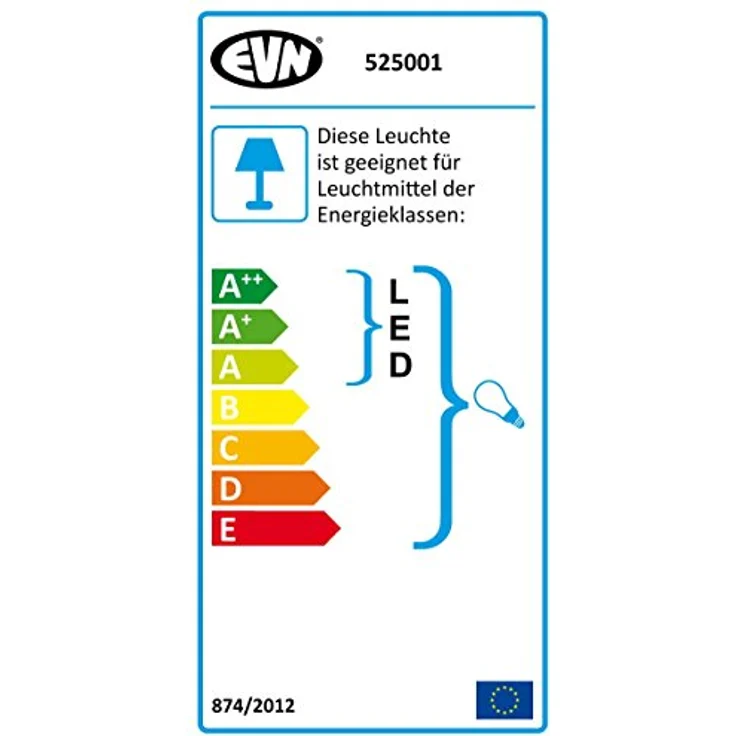 EVN 525001 A, LED-Deckenleuchte aus Glas, 3 W, modern, weiß, 10 x 15 x 20 cm – Bild 2