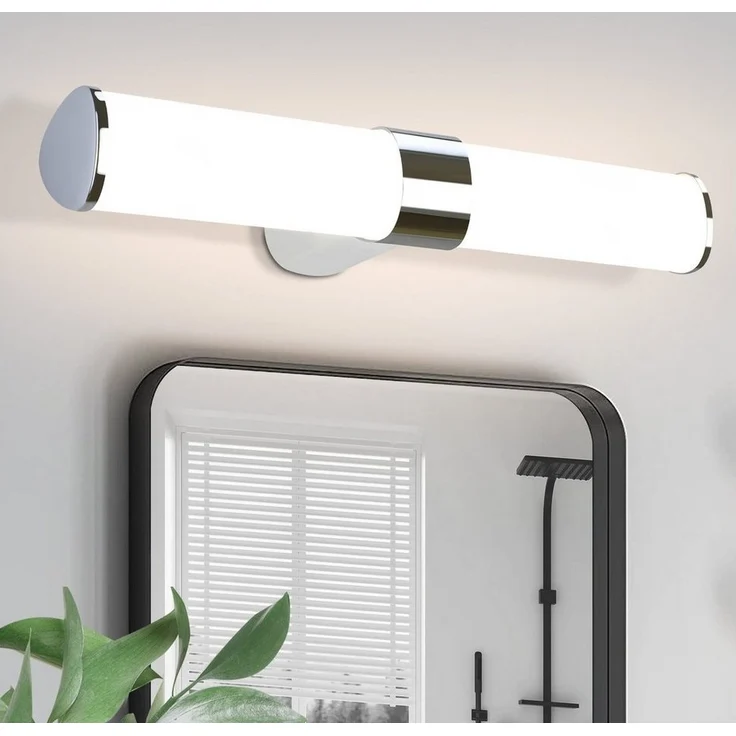 Nettlife LED Spiegelleuchte Bad Spiegellampe Badleuchte Chrom Wandlampe, LED fest integriert, Neutralweiß, Keller Küche – Bild 1