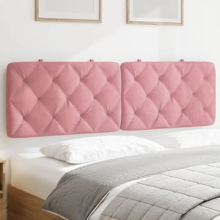 vidaXL Kopfteil-Kissen Rosa 160 cm Samt – Bild 1