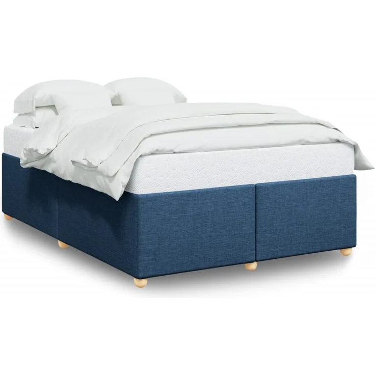vidaXL Bettgestell ohne Matratze Blau 140x200 cm Stoff 3284742 – Bild 2