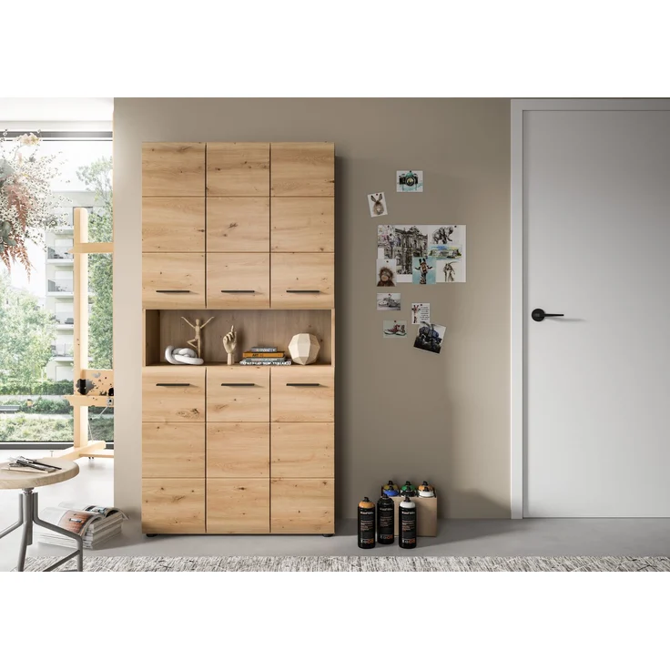 Mehrzweckschrank (B/H/T: 90x185x30 cm) in Artisan Oak Nachbildung und Artisan Oak Nachbildung – Bild 6