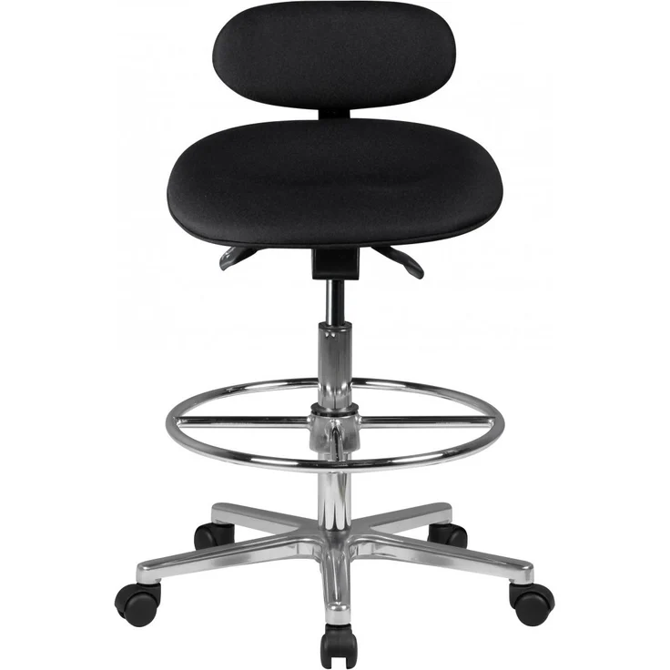 Arbeitshocker LOUISIANA höhenverstellbar Drehhocker Stoff schwarz – Bild 2