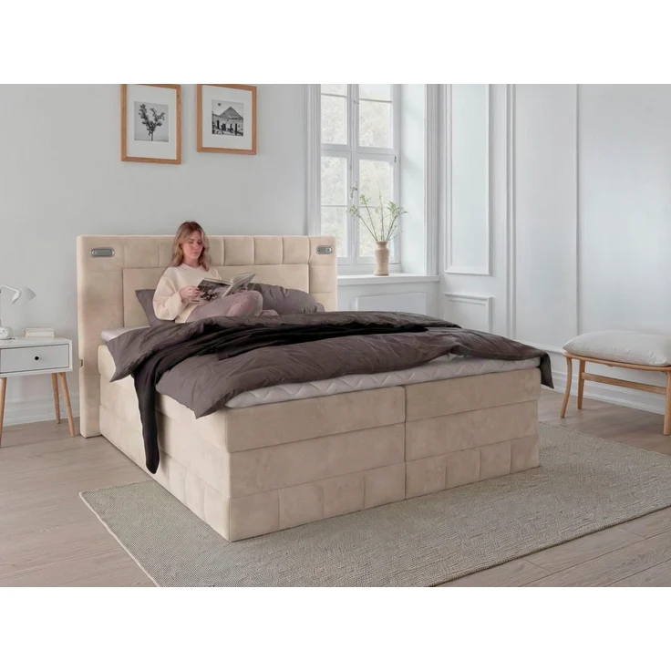 OTTO home Boxbett PHILLIPA inkl. Bettkasten, wahlweise mit LED-Leuchten, Breite: 180cm, inkl. Kaltschaum-Topper, in verschiedenen Farben erhältlich – Bild 5