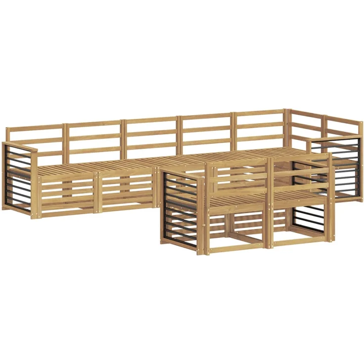vidaXL Outdoor-Sofagarnitur 8 stk. 8-Sitzer Weiß Massivholz Akazie 3392044 – Bild 2