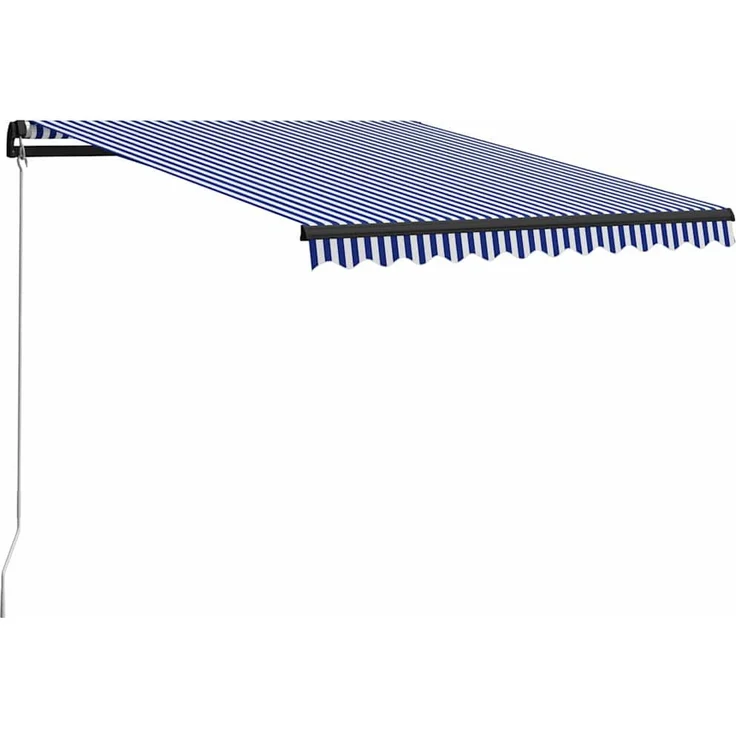 Einziehbare Markise, Sonnenmarkise Handbetrieben 350x250 cm Blau und Weiß – Bild 1