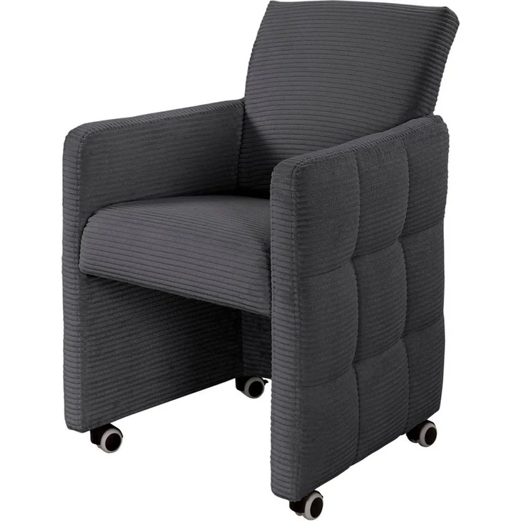 exxpo - sofa fashion Esszimmersessel Barista, Loungesessel auf Rollen mit hoher Bodenfreiheit, Barista Clubsessel auf Rollen mit schmalen Armlehnen, modernes Design – Bild 1