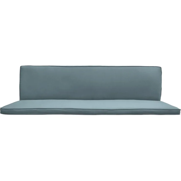 Beautissu Sitzauflage Hollywoodschaukelauflage 3 Sitz 2er Set Loft HS, 180x50cm, Taubenblau, Waschbare Outdoor Auflage für Hollywoodschaukel mit Reißverschluss – Bild 4