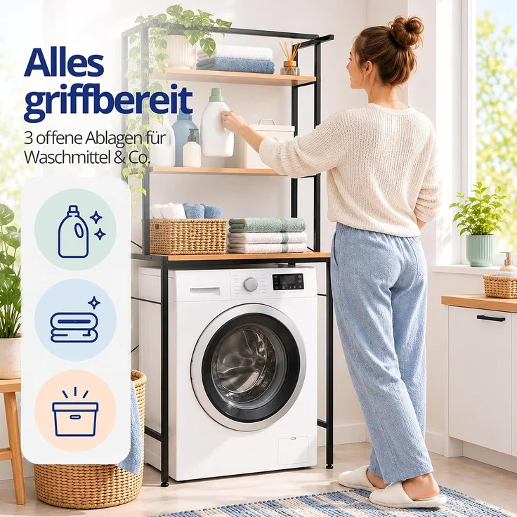 Relaxdays Waschmaschinenregal 3 Ablagen – Bild 5