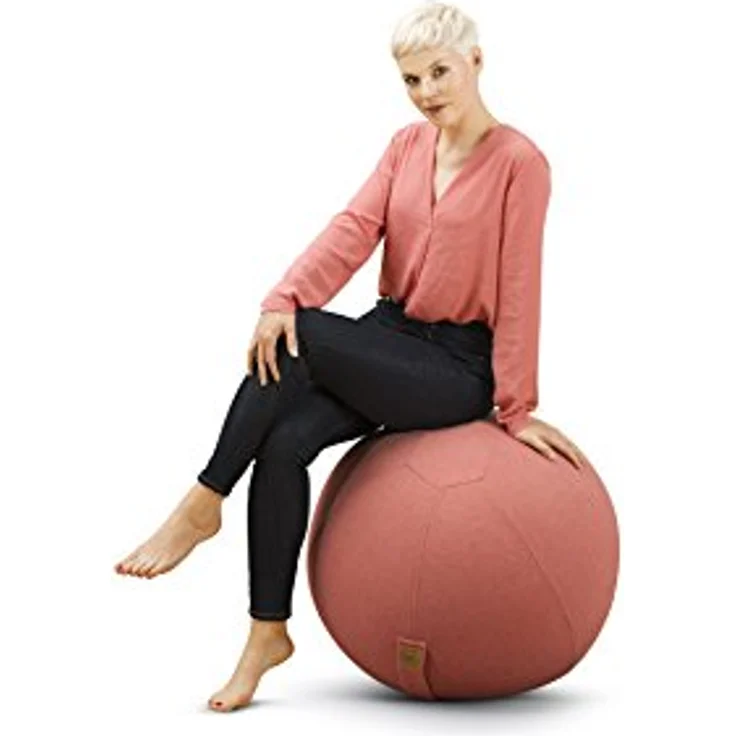 Sitting Ball Hocker Felt 150 l, Outdoor-Sitzsack in Uni Lachs mit waschbarem Bezug und integrierter Seitentasche – Bild 4