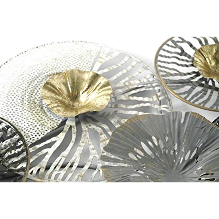 Kobolo 3D-Wandbild ROOTS, Wanddeko Metallbild in Anthrazit-Silber-Gold, ca. 105x50 cm, handgefertigt mit Vintage- und Used Look – Bild 4