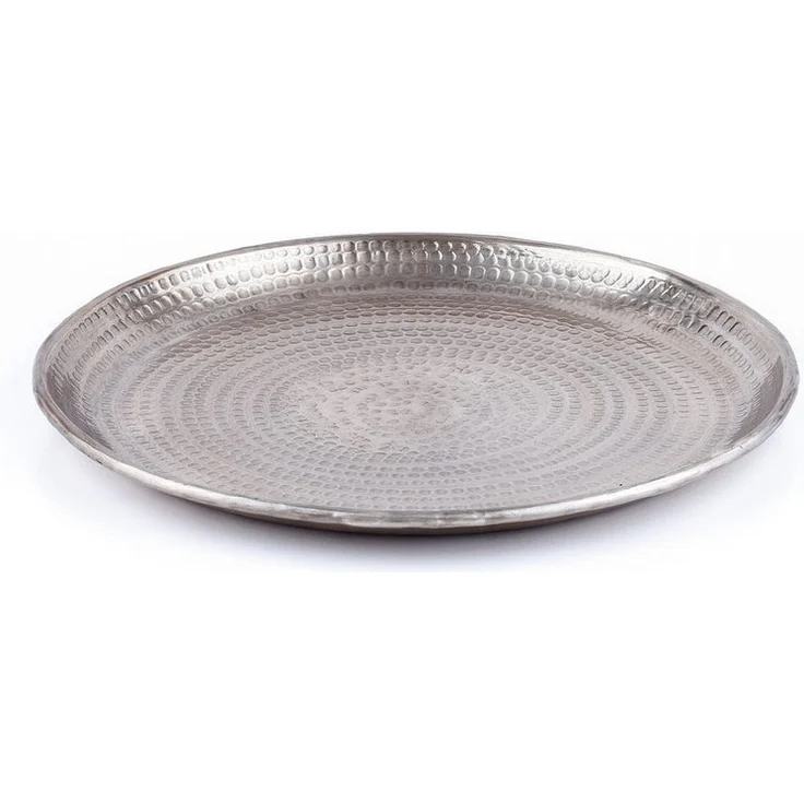 Marrakesch Orient & Mediterran Interior Dekotablett Kerzentablett Serviertablett Skandinavisch Design Imera Silber 30cm (1 St), Handarbeit – Bild 1
