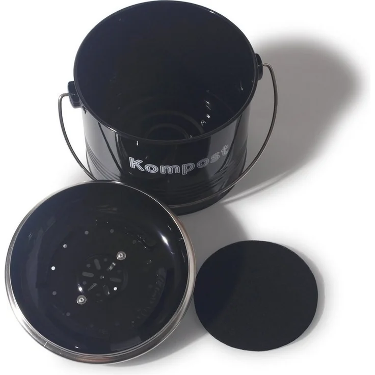 Zedelmaier Biomülleimer Biomülleimer Küche, Bio Mülleimer, Komposteimer Metall, Geruchsdicht mit Aktivkohlefiltern, Biomüll Retro 3,5L – Bild 2