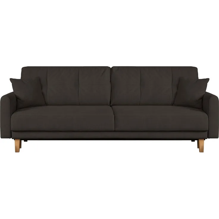 Home affaire 3-Sitzer TRIPLO optionale Schlafsofa mit Bettkasten, Maße B/T/H: 215/100/89 cm, Wahlweise Bettfunktion - Liegefläche 145x191 cm, Rücken-, Zierkissen