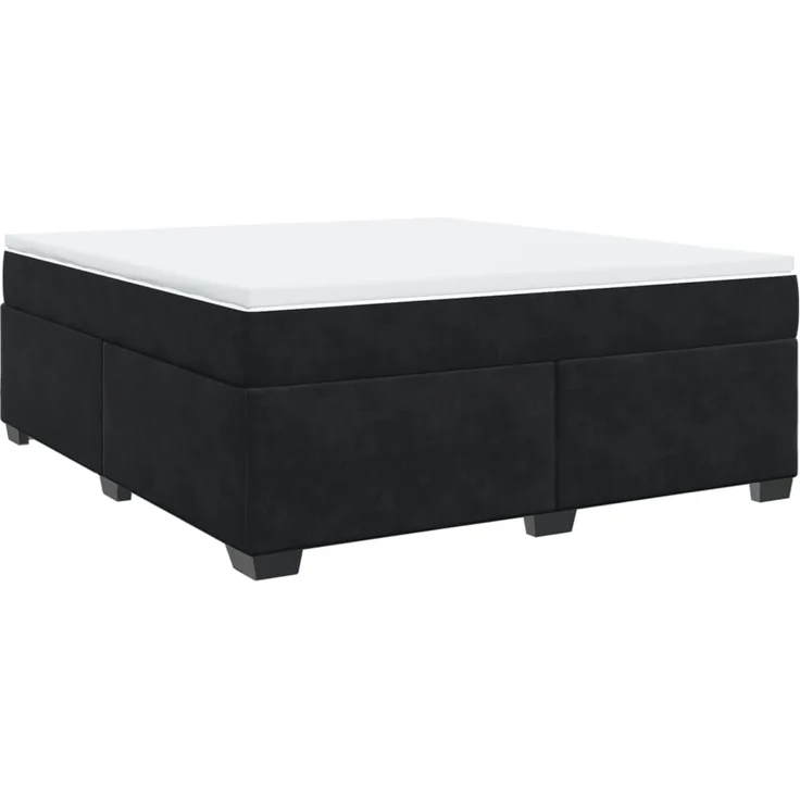 vidaXL Boxspringbett mit Matratze Schwarz 180x200 cm Samt 3285301 – Bild 2