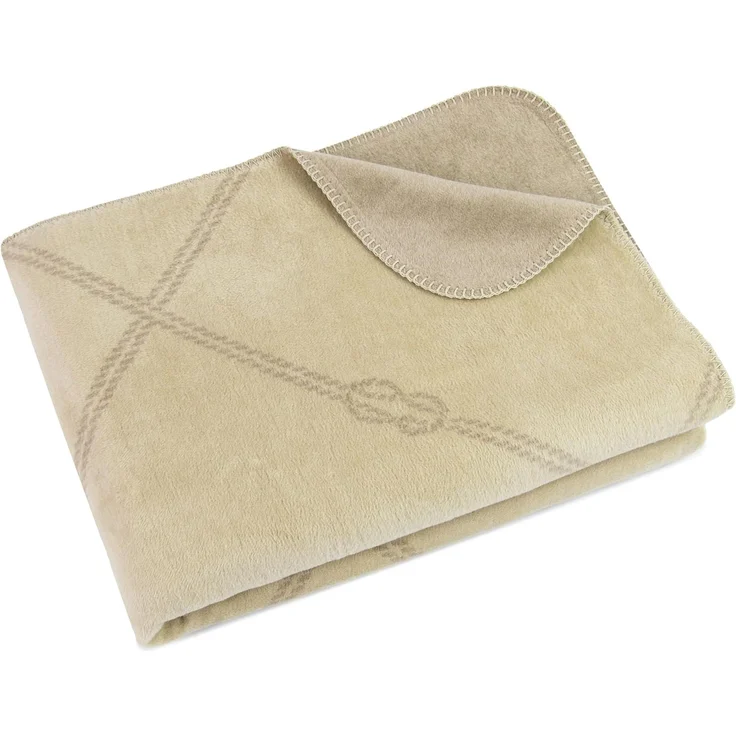 ZOLLNER Kuscheldecke flauschig in 150x200 cm, kuschelige und weiche Sofadecke, waschbar, creme-fango – Bild 1