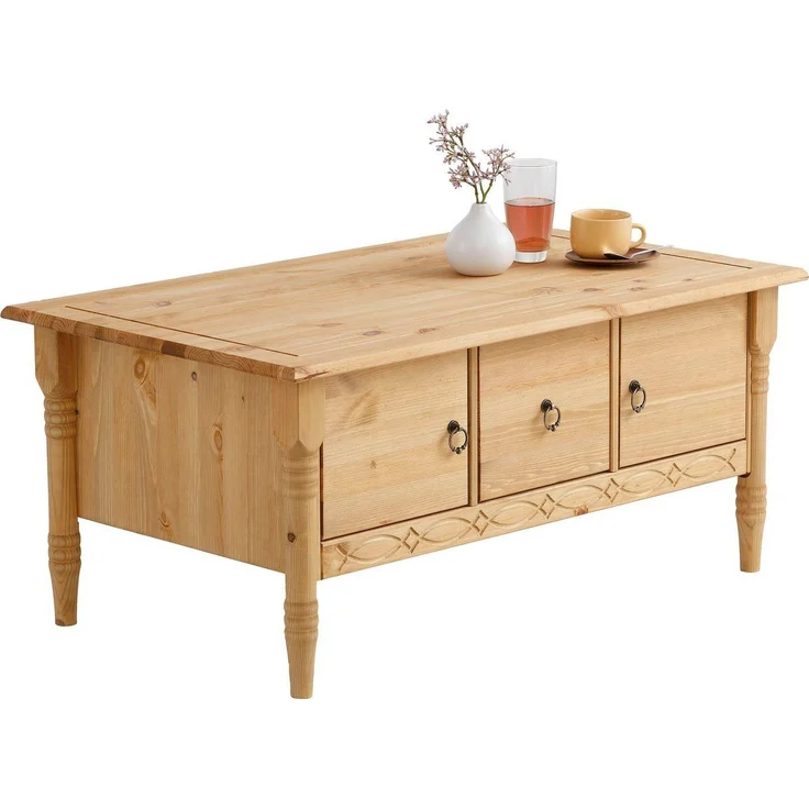 Home affaire Couchtisch Indra, aus massiver Kiefer, FSC®, mit Stauraum, dezentes Ornament – Bild 3