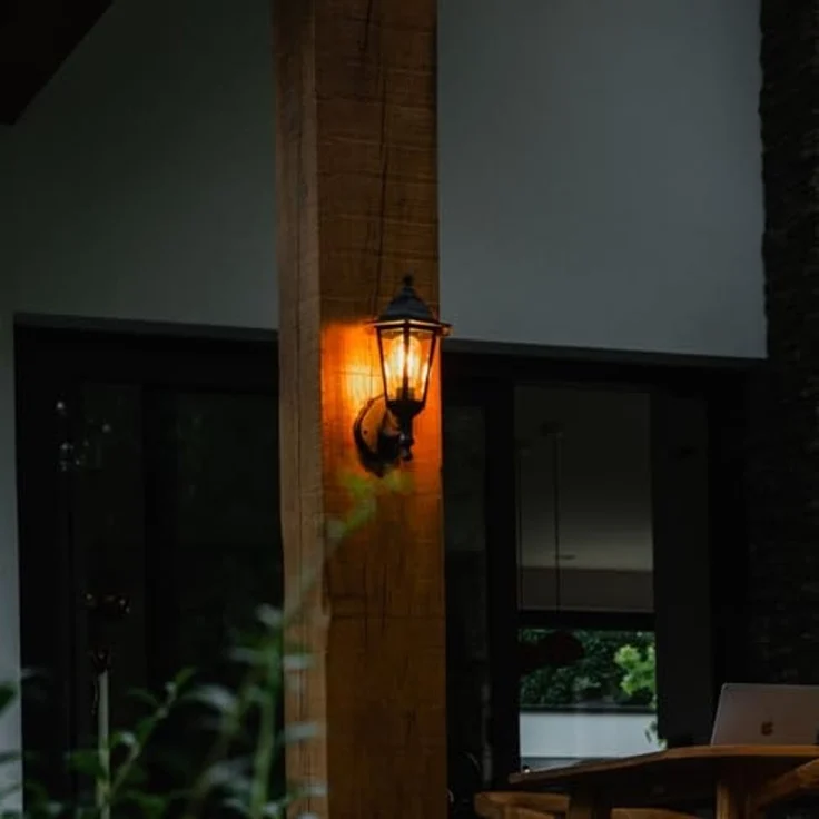 Qazqa Außen-Wandleuchte New haven, ohne Leuchtmittel, E27, Schwarz, Klassisch / Antik, Kunststoff, 1-flammig – Bild 2