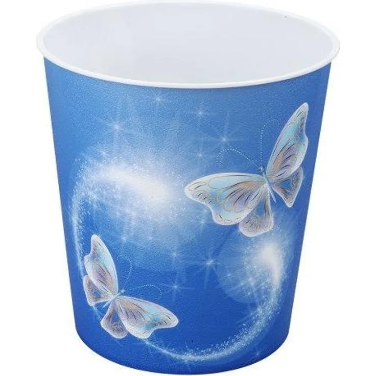 Idena 10485 - Papierkorb aus PP, Schmetterlingsmotiv, 9 Liter