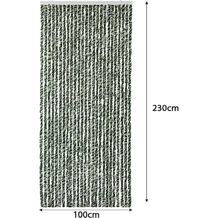 Moritz Flauschvorhang aus Chenille 100 x 230 cm grün/grau/schwarz meliert Türvorhang als Fliegenschutz Insektenschutz für Camping Wohnwagen – Bild 3