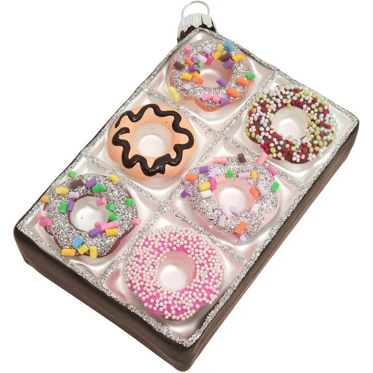 Krebs Glas Lauscha Weihnachtsbaumkugel Baumschmuck Pralinenschachtel mehrfarbig 9cm, Dekoriert mit Liebe zum Detail