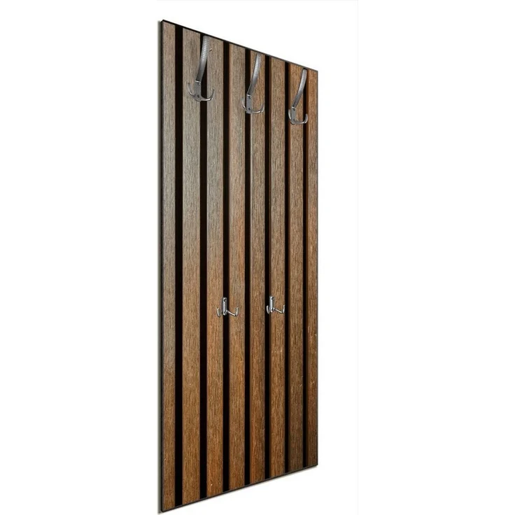 Wallario Garderobenpaneel Holzlamellen in Braun (1-teilig, inkl. Haken), 50x125cmHolz – Bild 2