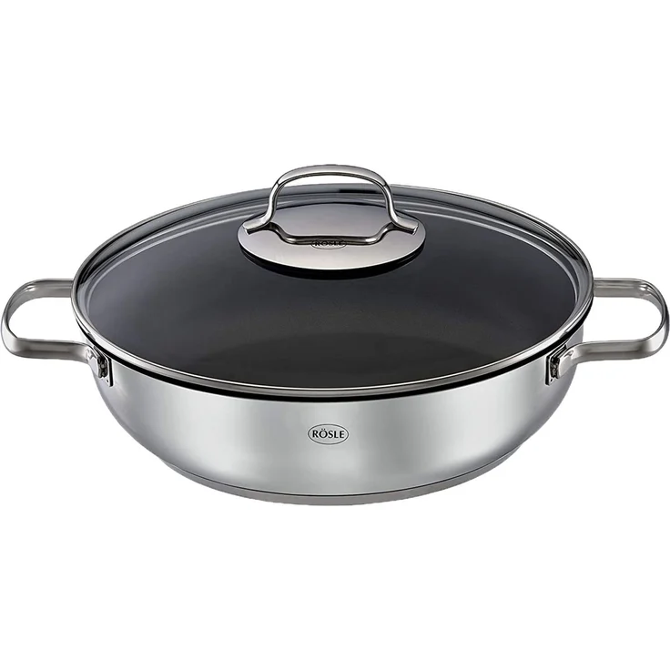 Rösle 'ELEGANCE' Servierpfanne, Edelstahl schwarz, 28 cm, für Induktion & backofengeeignet – Bild 1