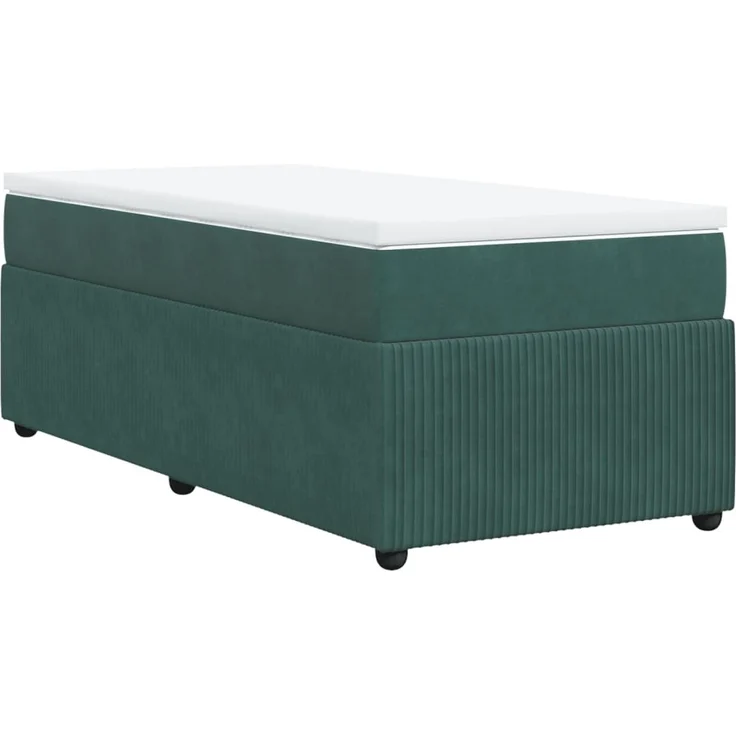 vidaXL Boxspringbett mit Matratze Dunkelgrün 100x200 cm Samt 3285623 – Bild 9