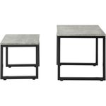 SoBuy FBT42-HG Set aus 2 Satztischen, Spanplatte, PVC-Furnier, Grau, 50 x 50 x 50 cm