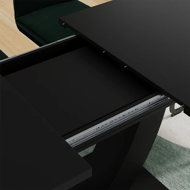 Esstisch Fenaro Schwarz 120 x 80 cm ausziehbar Vicco – Bild 4