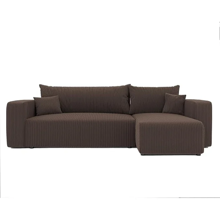 3-Sitzer-Ecksofa mit Schlaffunktion, Stauraum & beidseitig montierbarer Récamiere, Braun, 200 x 125 cm – Bild 1