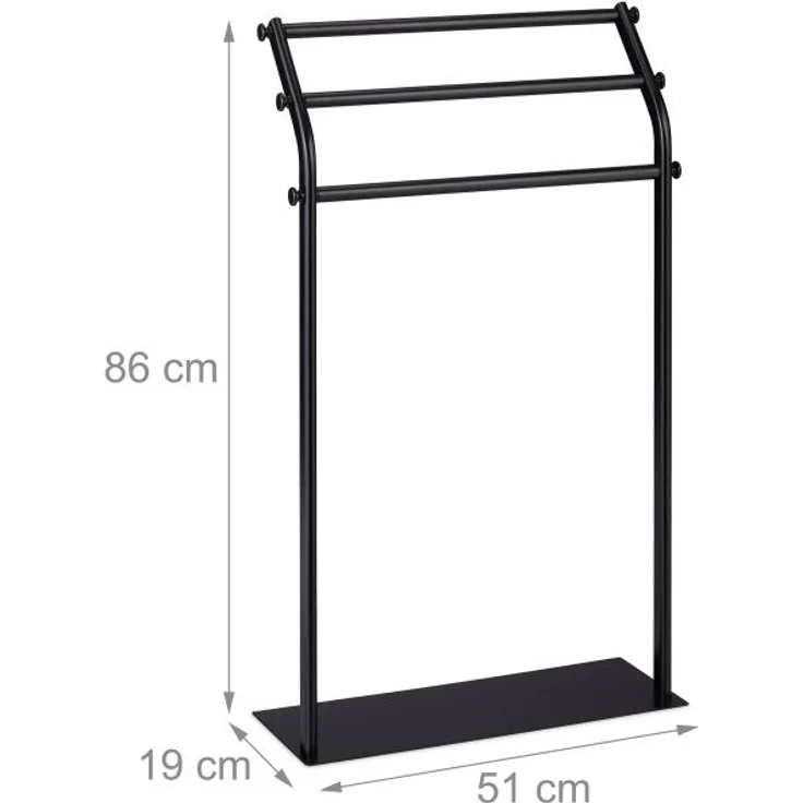3-armiger Handtuchständer in Schwarz 10038721 – Bild 4