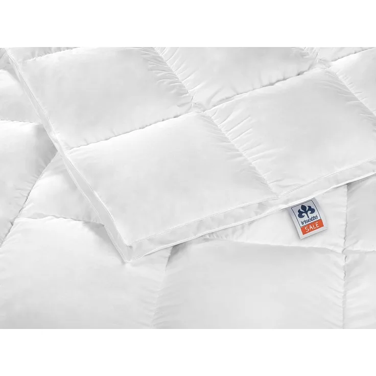Irisette Daunendecke Nora extra warme Winterdecke, aus 100% Baumwolle 100% Daune mit Aufbewahrungstasche, 200x200 cm, weiß