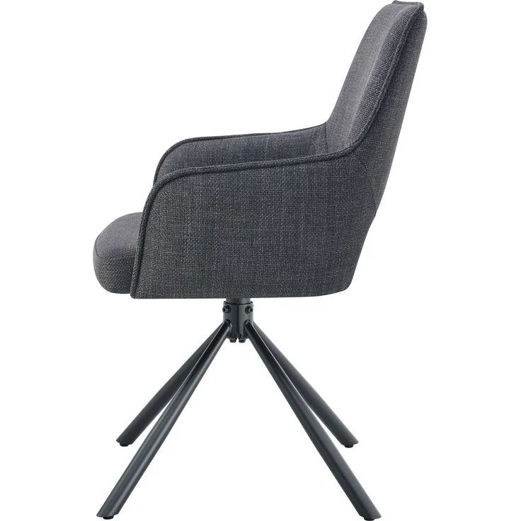 Drehstuhl 2er Set Tokio Stühle in Anthrazit - gemütliches Design - B/H/T: 57x91x64 cm – Bild 5